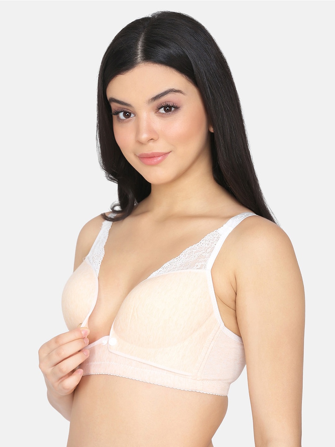 

MAMMA PRESTO Beige Solid Non-Wired Lightly Padded Maternity Nursing Bra MPF-30 BEIGE-C20