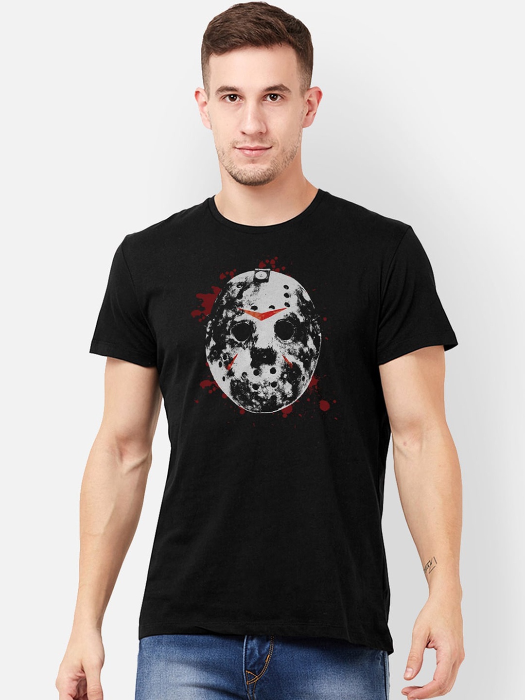 

Free Authority Men Black Friday The 13Th Printed Round Neck T-shirt