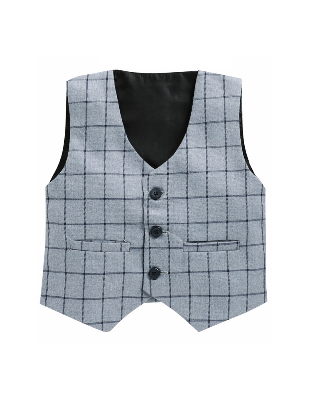 

Jeetethnics Boys Grey Checked Waistcoat
