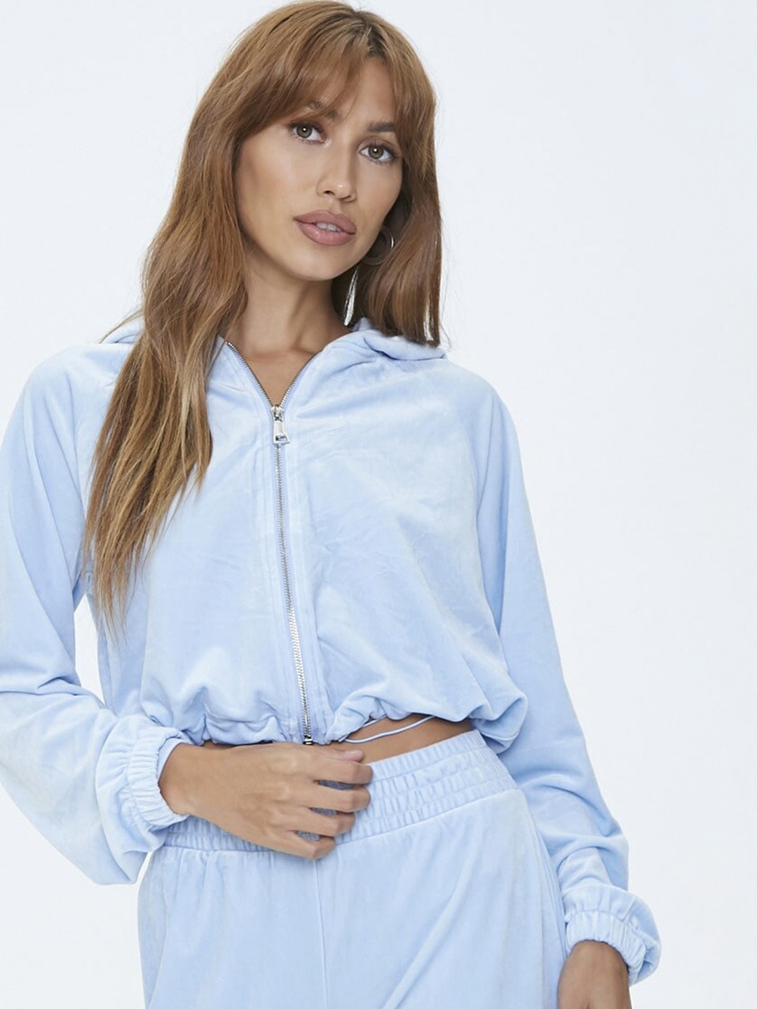 

FOREVER 21 Women Blue Striped Open Front Jacket