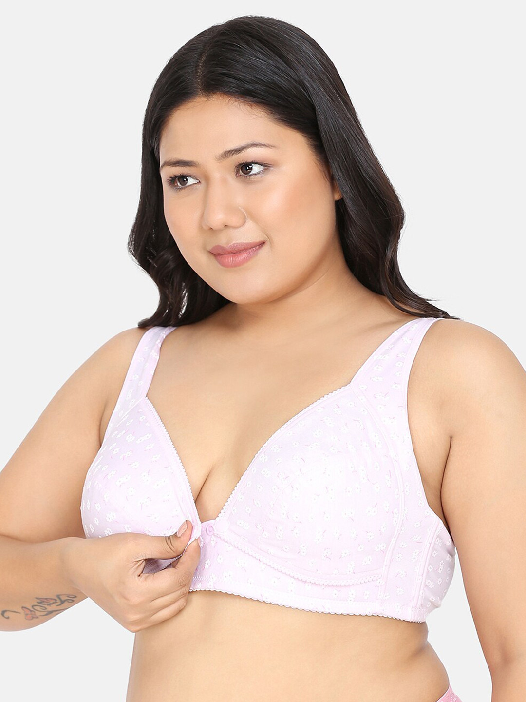 

MAMMA PRESTO Pink Printed Non-Wired Non Padded Maternity Nursing Bra MPF-26 PINK-C20