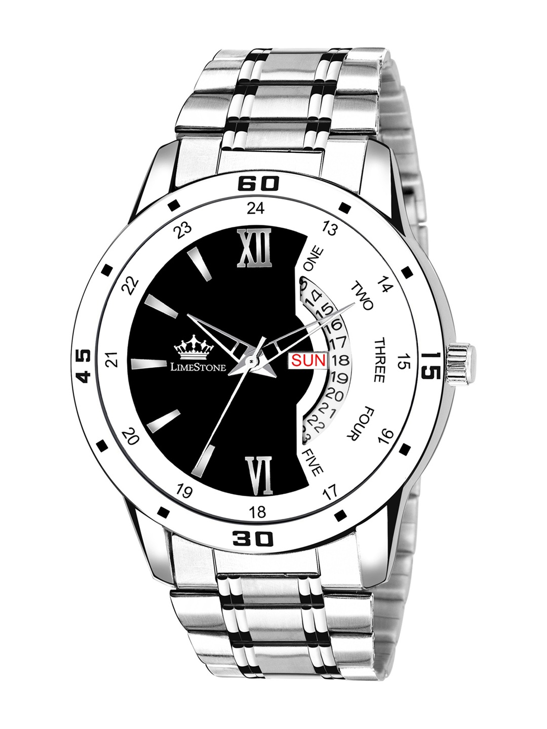 

MONTVITTON Men Black & Silver-Toned Analogue Watch MV2885