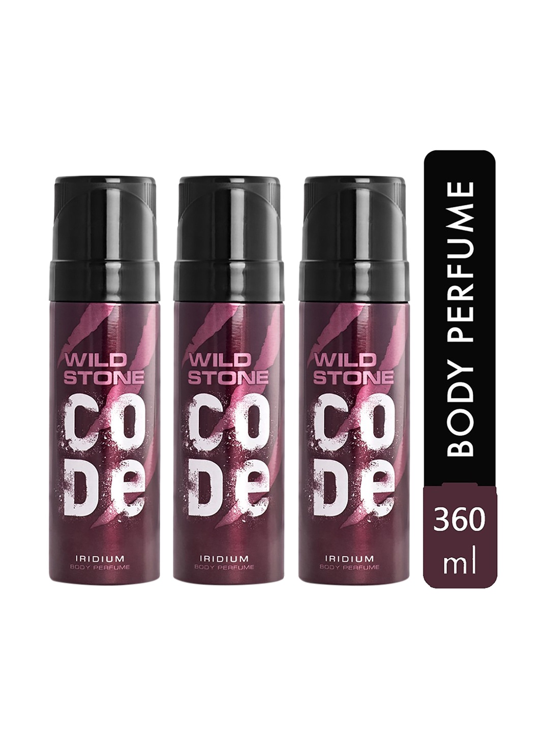 

Wild Stone Code Iridium Body Perfume Spray for Men 120ml (Pack of 3), Multi