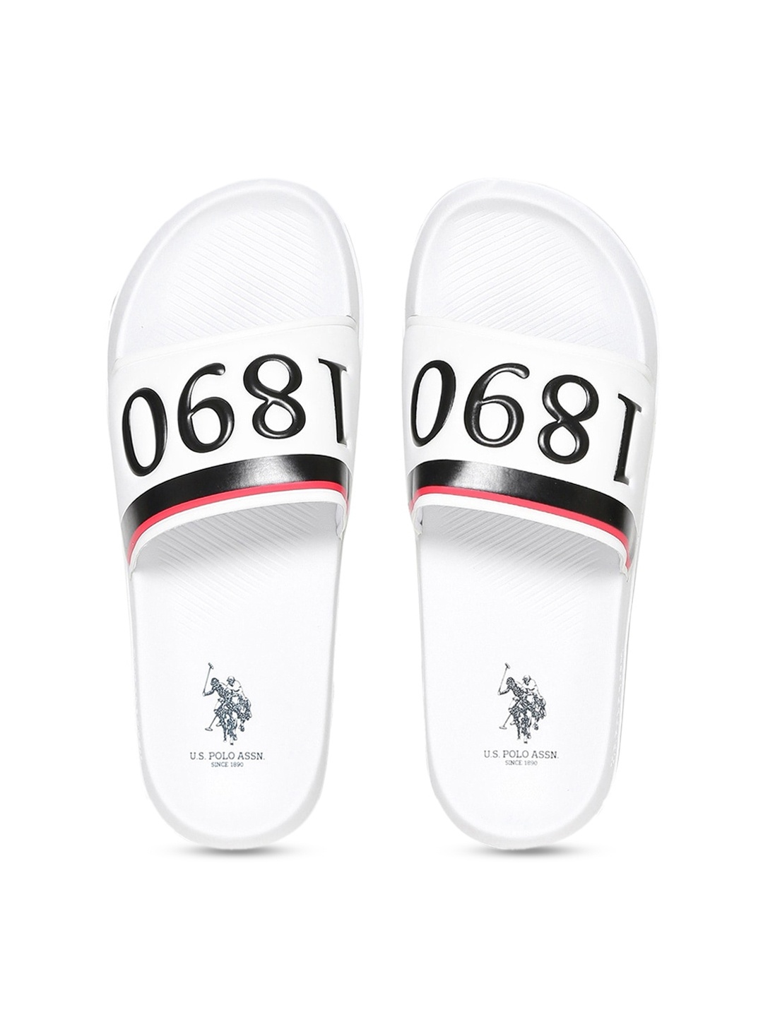 

U.S. Polo Assn. Men White & Red Printed Thong Flip-Flops