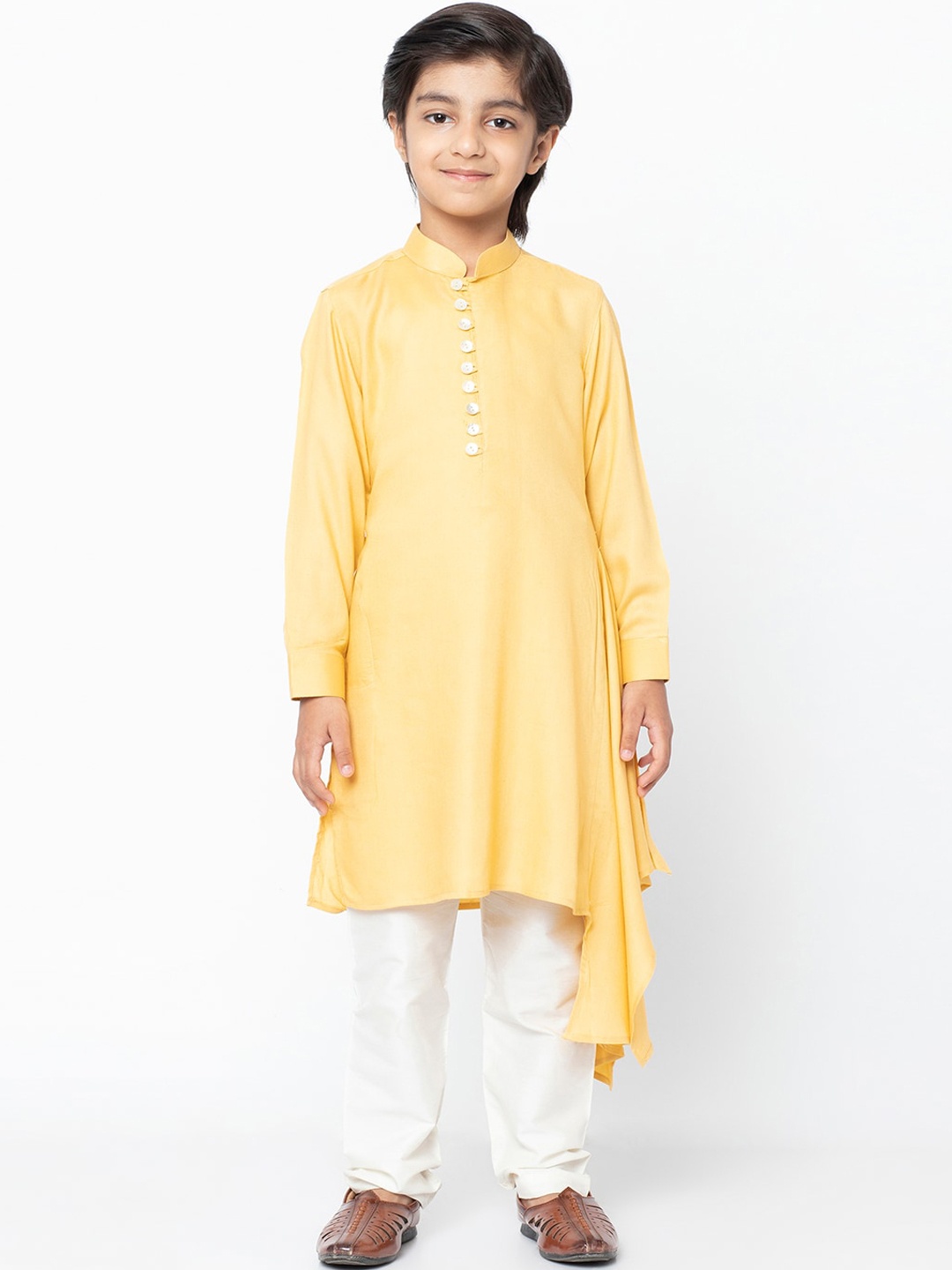 

KISAH Boys Yellow Solid Straight Kurta
