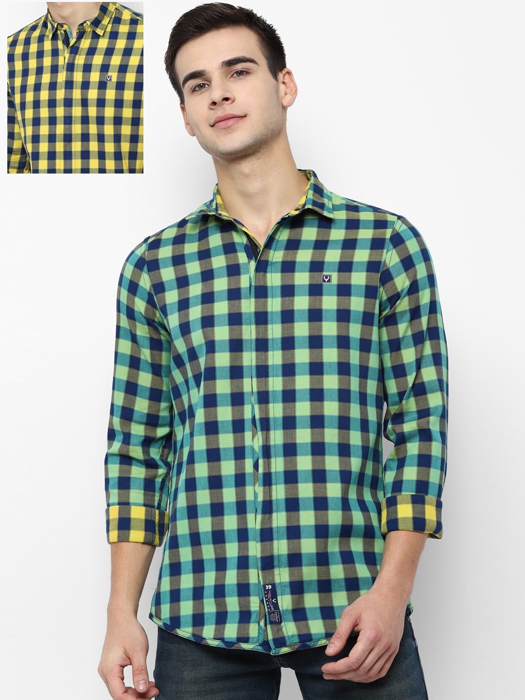 

Allen Solly Sport Men Green Regular Fit Checked Casual Shirt