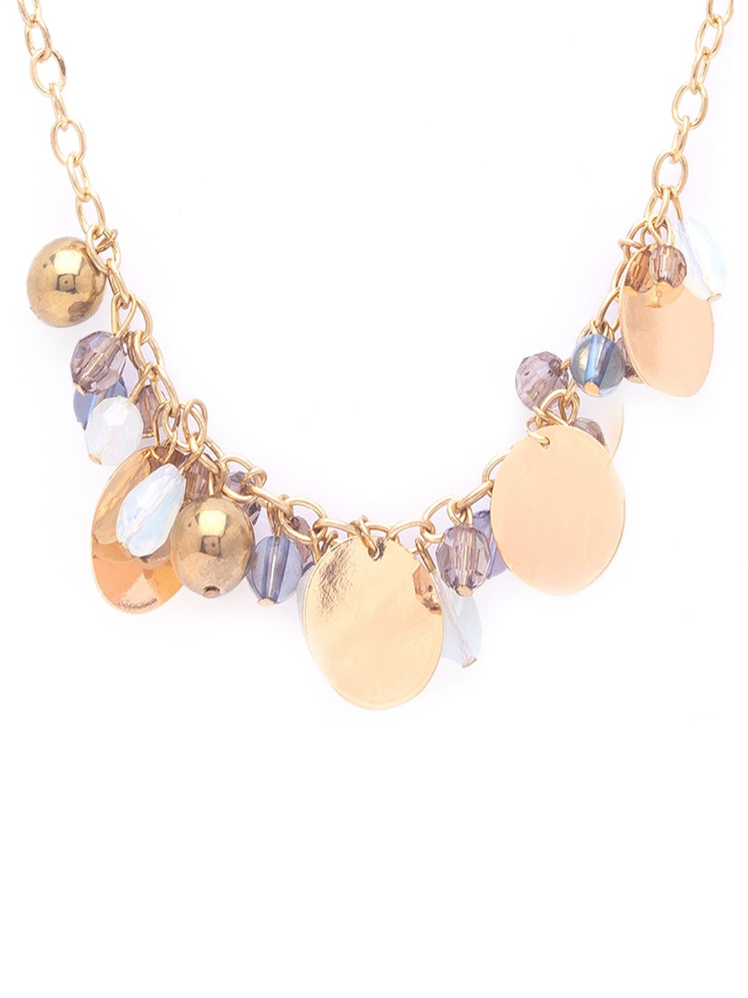 

Globus Gold-Plated Blue & White Beaded Statement Necklace