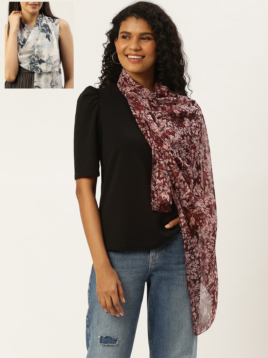 

Trend Arrest Women Pack of 2 Multicoloured Printed Scarves, Multi