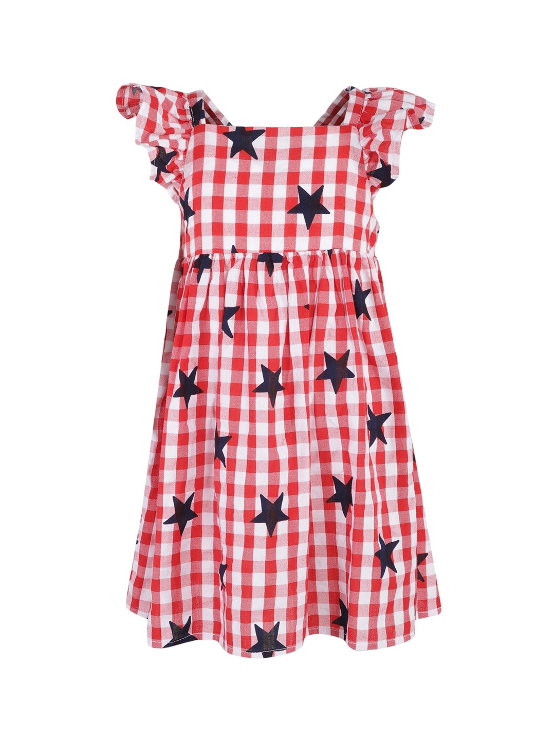 

A Little Fable Girls Red & White Checked Fit and Flare Dress