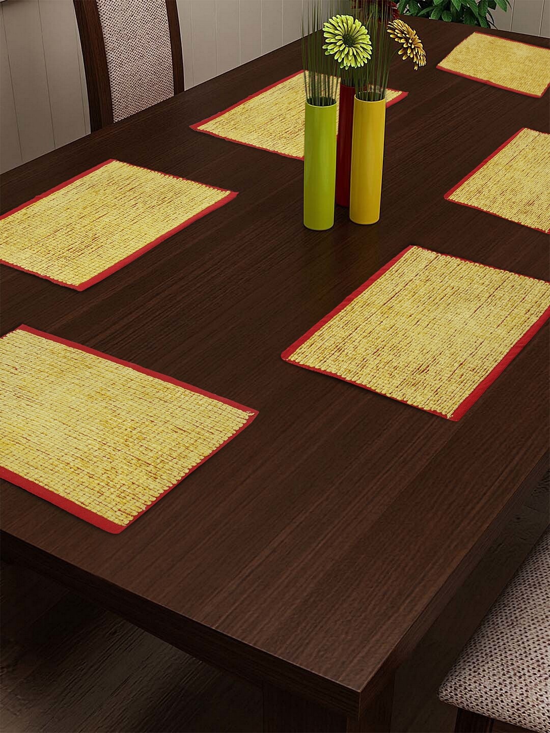 

KLOTTHE Set of 6 Yellow Self-Design Sustainable Table Mats
