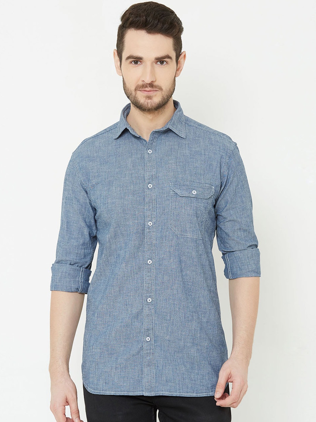 

Donzell Men Grey Regular Fit Solid Casual Shirt