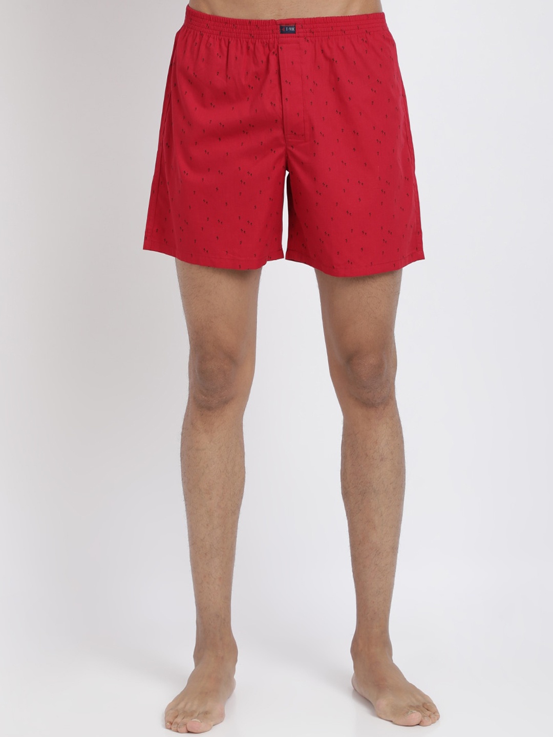

IVOC Men Red & Black Printed Pure Cotton Boxers