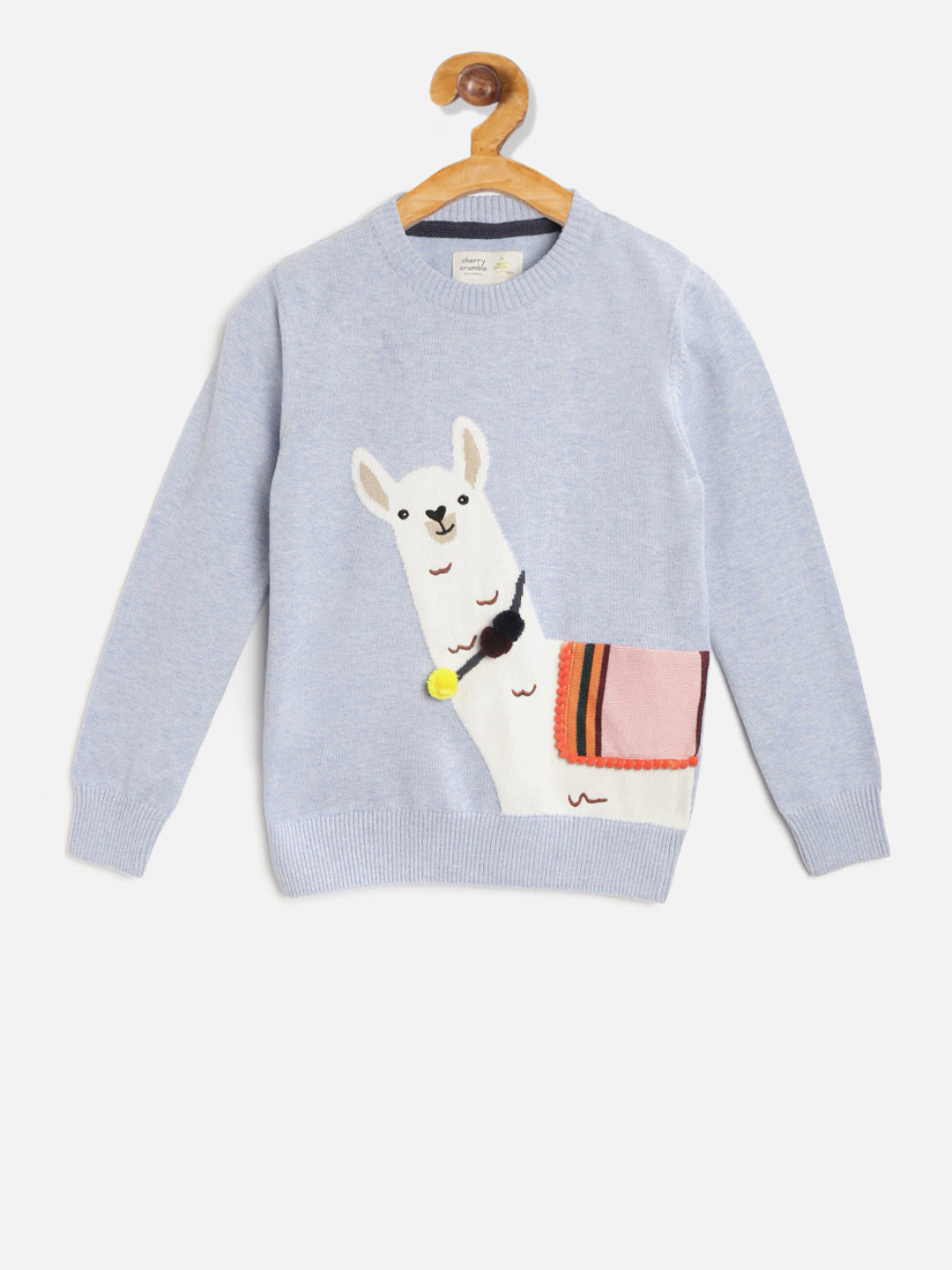 

Cherry Crumble Boys Blue & White Printed Pullover Sweater