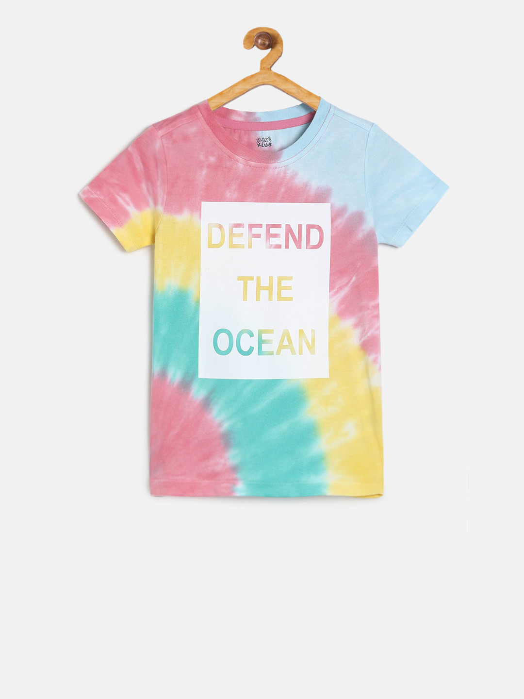 

MINI KLUB Boys Multicoloured Tie & Dye V-Neck T-shirt, Multi