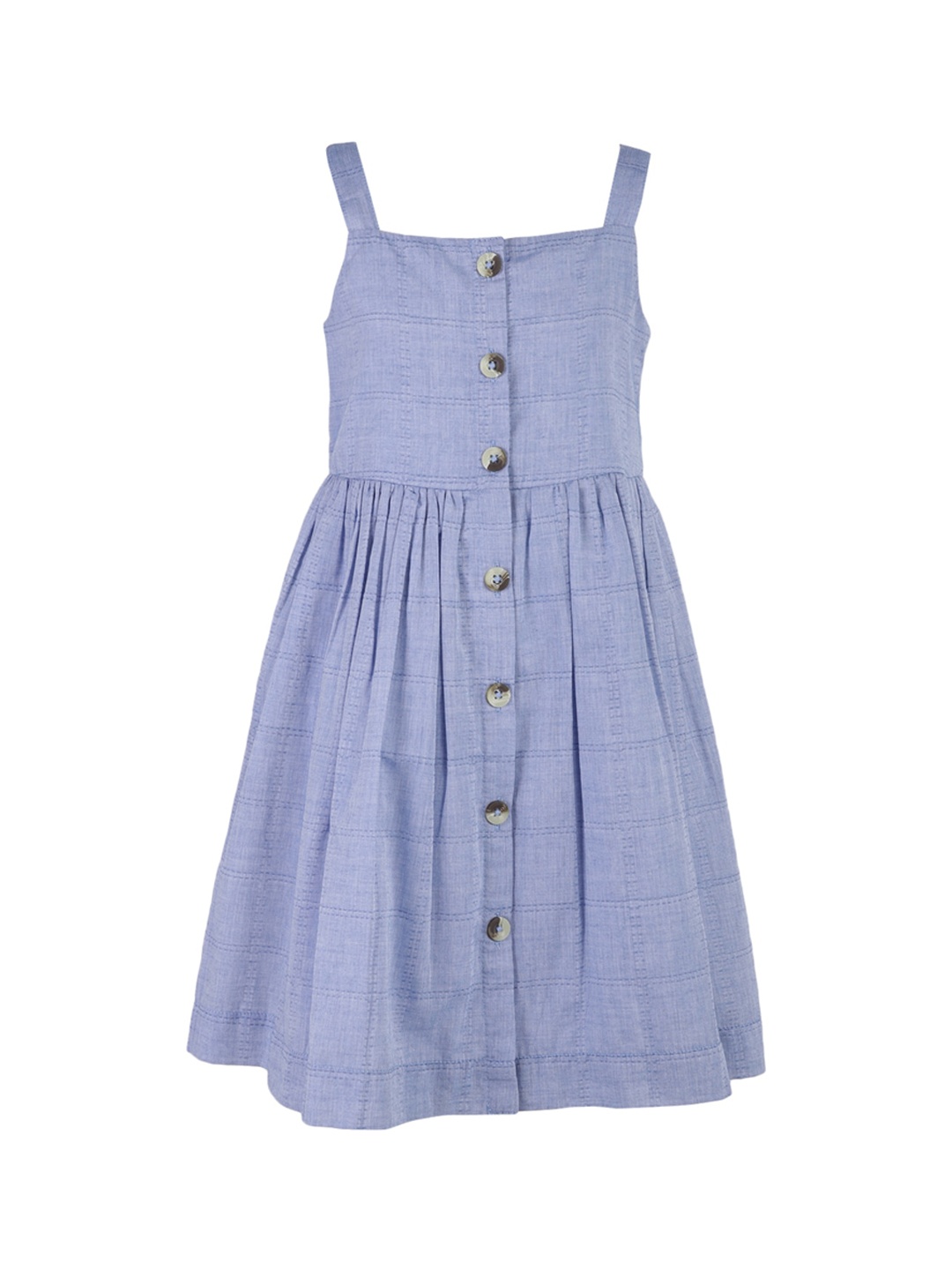 

A Little Fable Girls Blue Solid Fit and Flare Dress