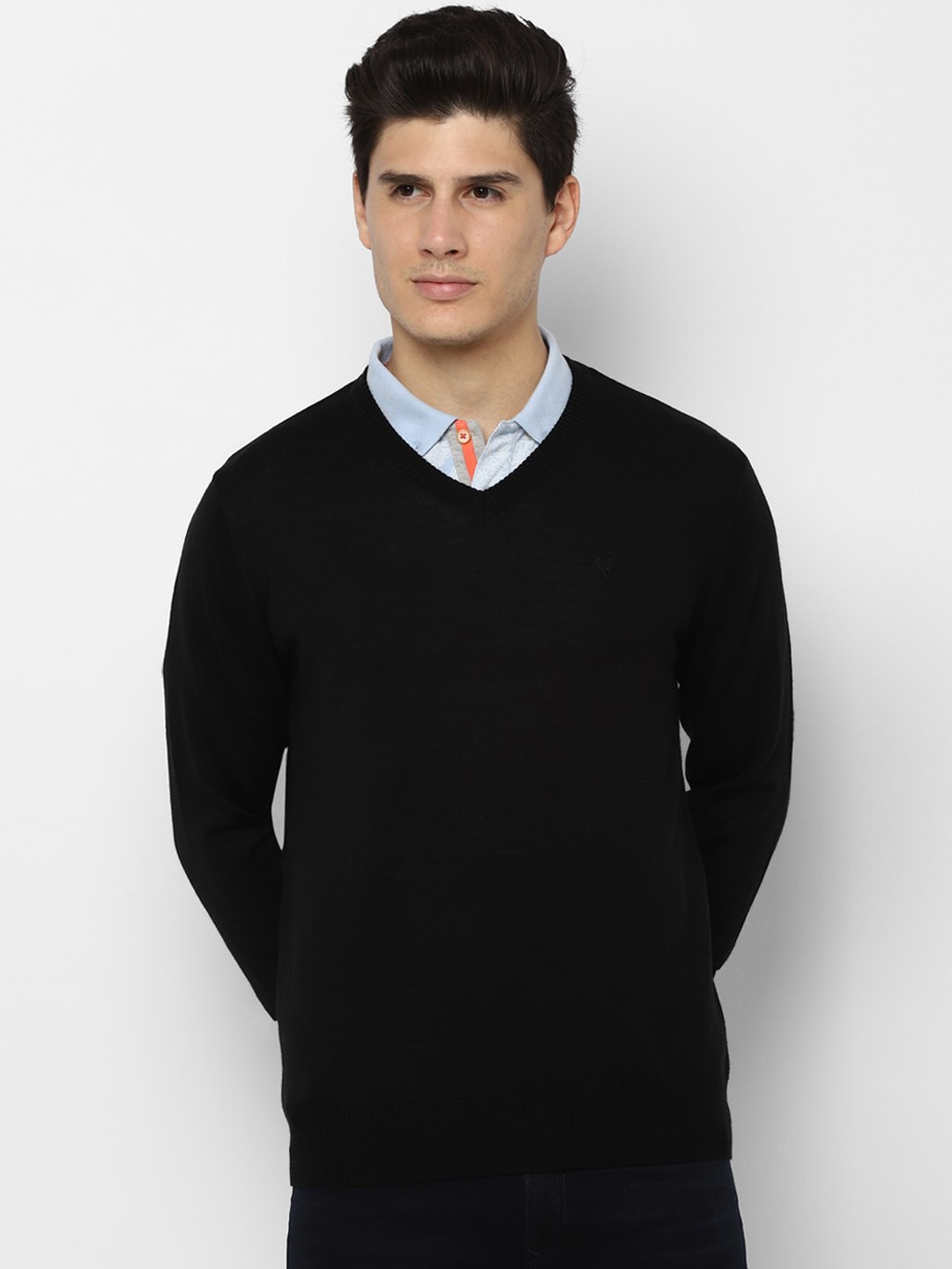 

Allen Solly Men Black Solid Pullover