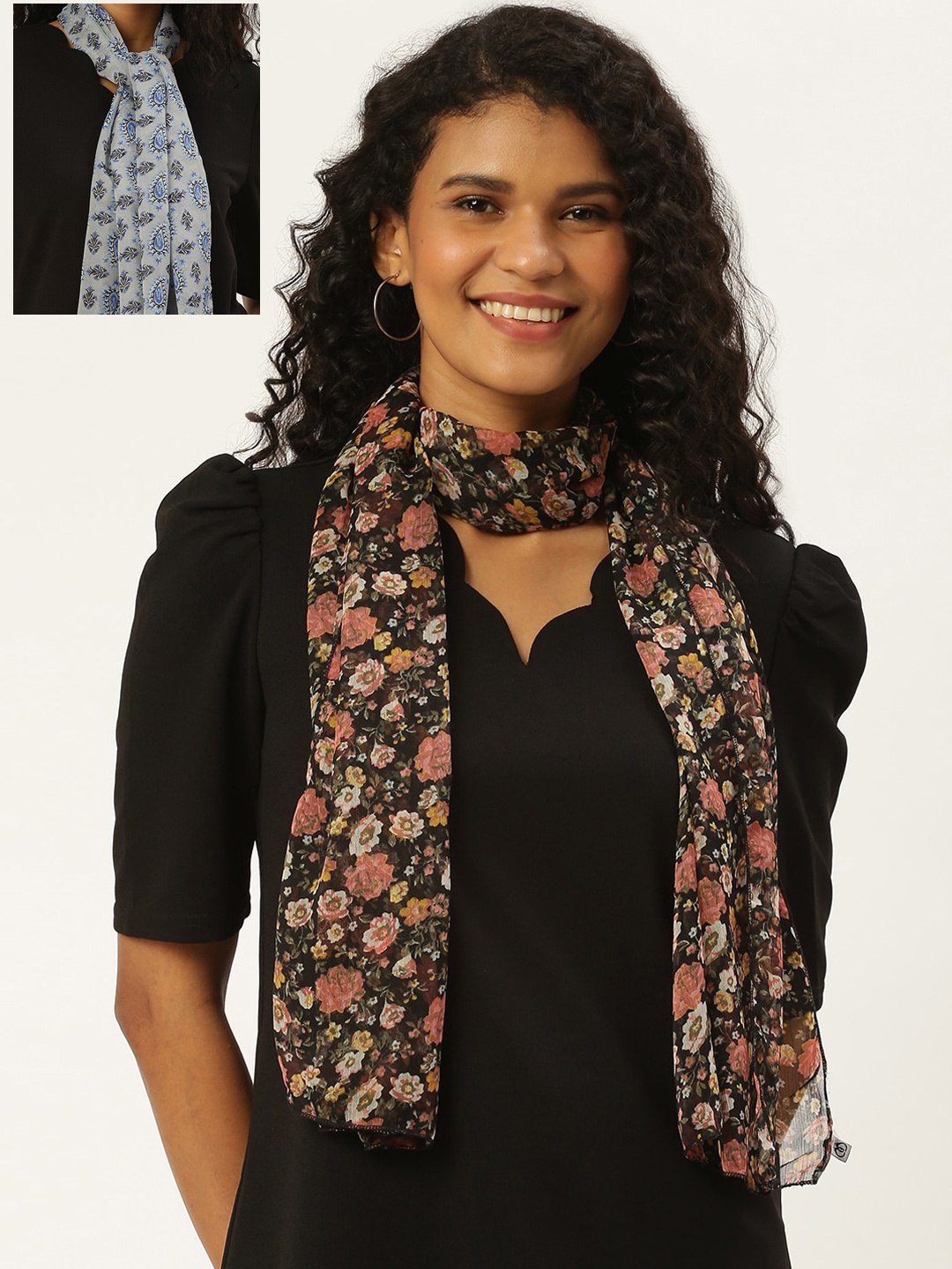 

Trend Arrest Women Pack Of 2 Printed Scarves, Grey