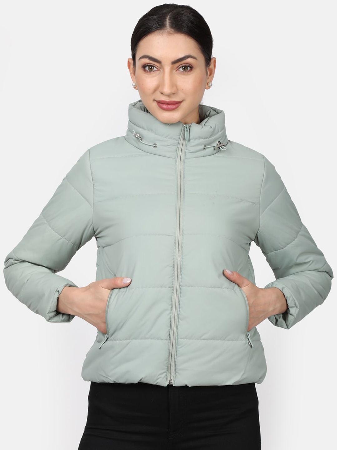 

Monte Carlo Women Green Solid Puffer Jacket