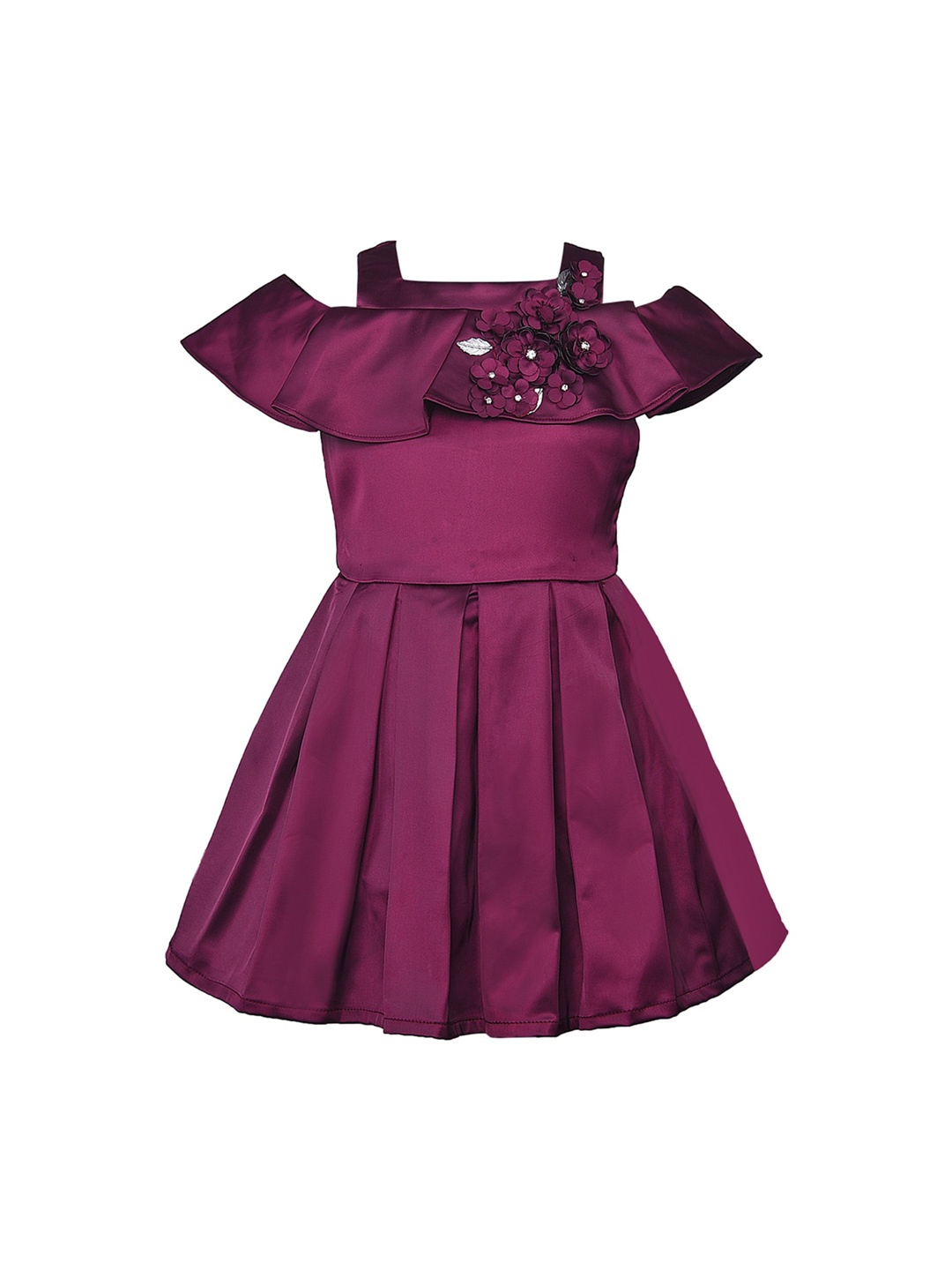 

Wish Karo Girls Purple Solid Fit and Flare Dress
