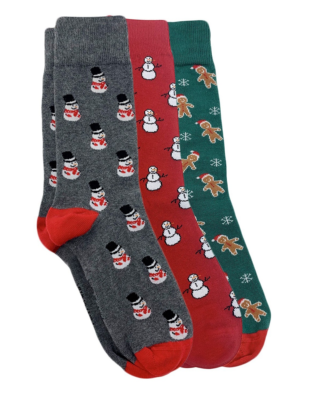 

Mint & Oak Men Pack of 3 Assorted Calf-Length Socks