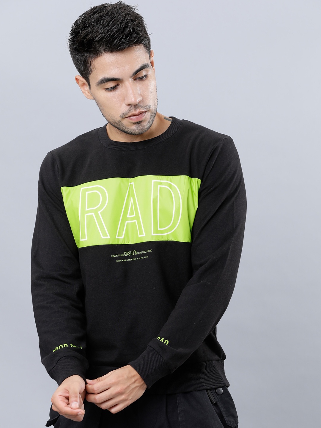 

HIGHLANDER Men Black Printed Sweatshirt