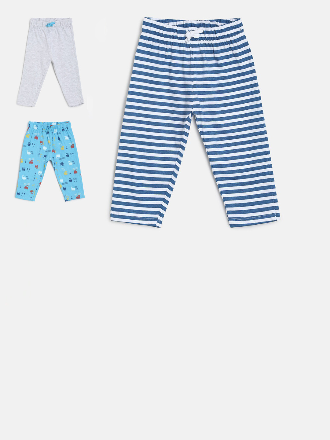 

MINI KLUB Infant Girls Pack Of 3 Track Pants, Grey melange