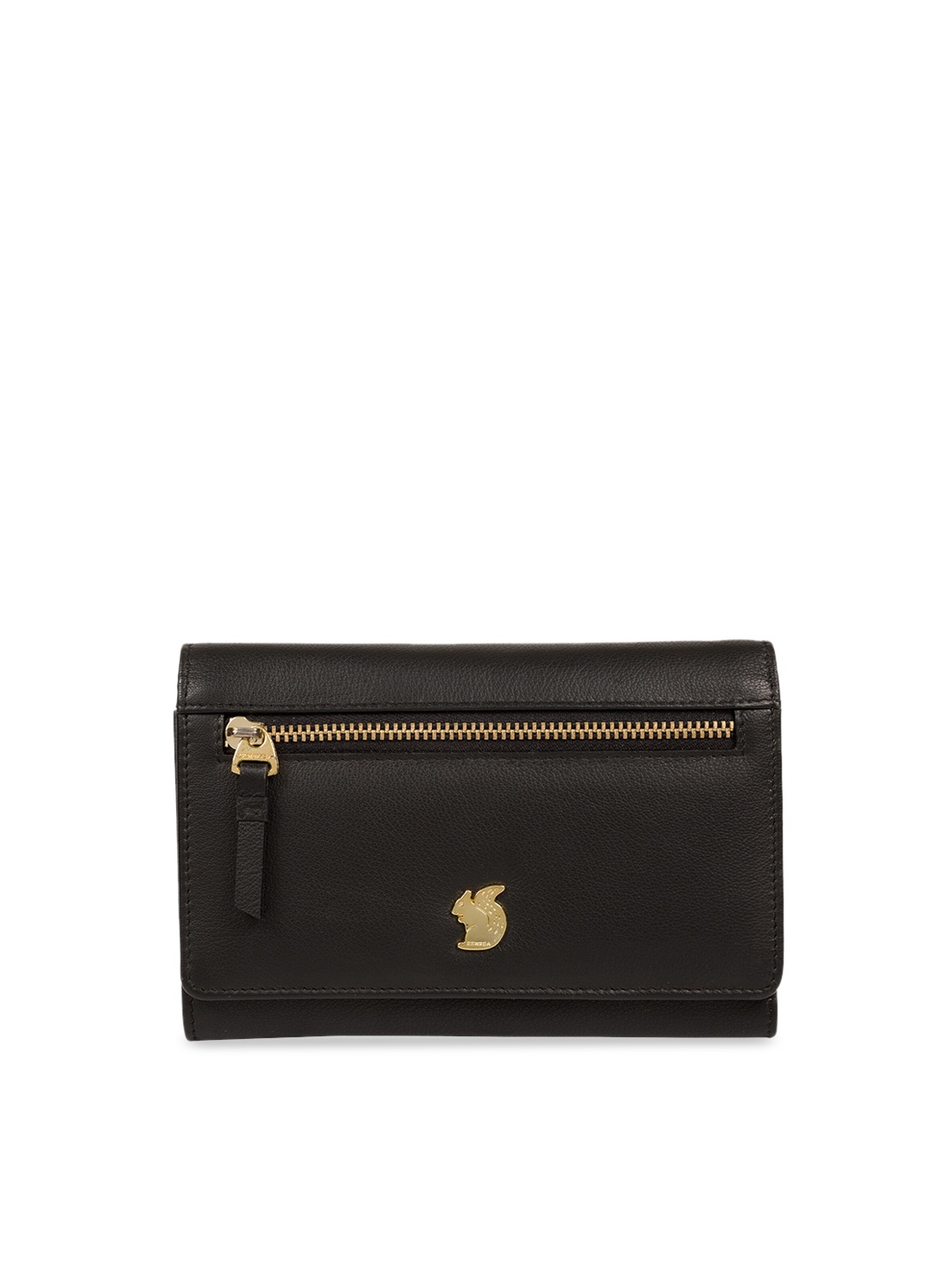 

PURE LUXURIES LONDON Women Black Solid Genuine Leather Carey Clutch