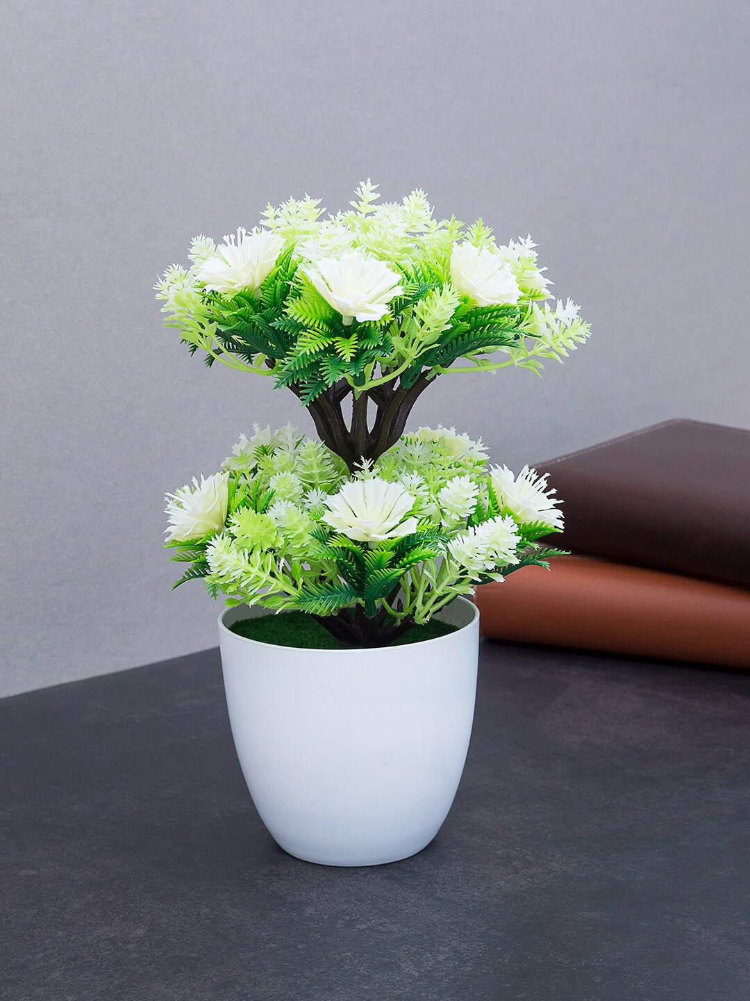 

Golden Peacock White Artificial Plant With Pot