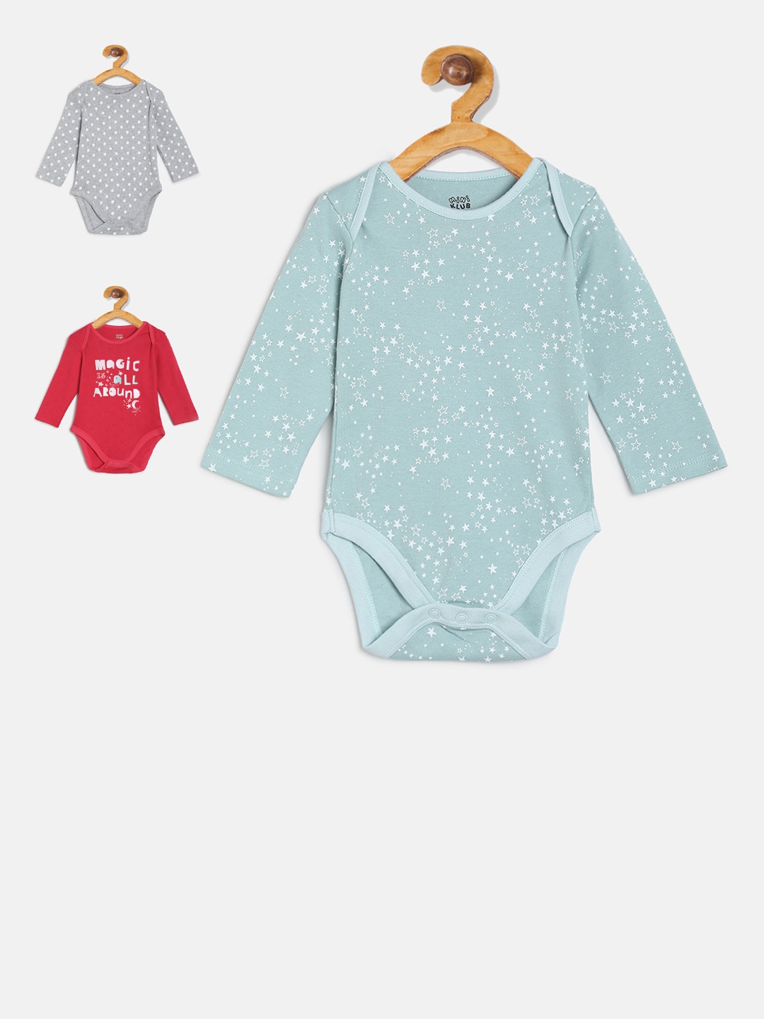

MINI KLUB Infant Girls Pack of 3 Bodysuits, Red