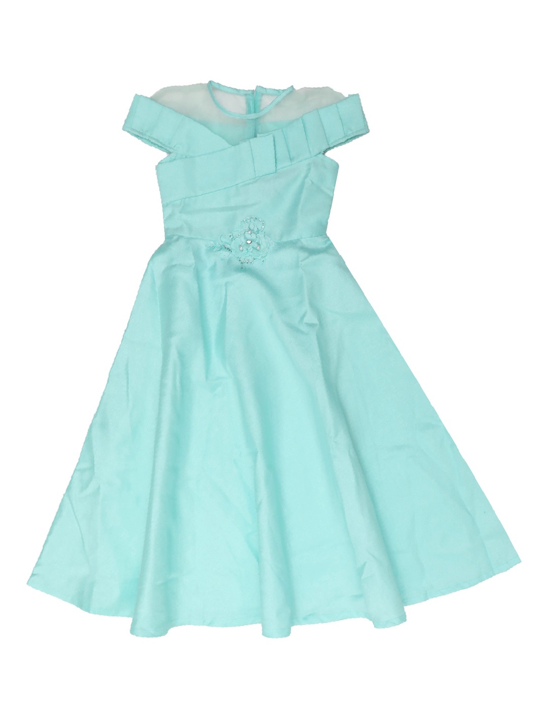 

Doodle Girls Sea Green Solid Fit and Flare Dress