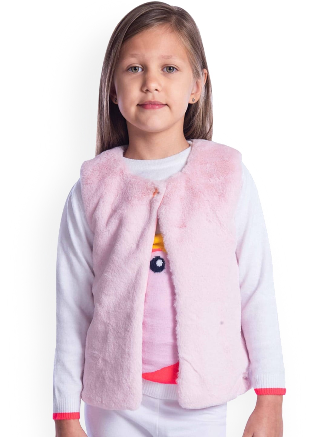 Cherry Crumble Girls Pink Solid Tailored Jacket