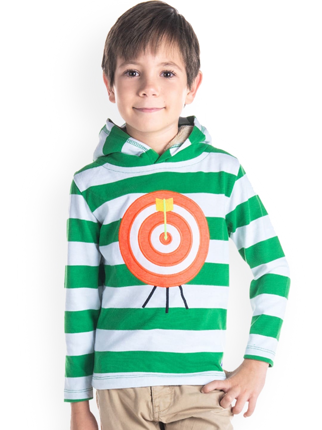 

Cherry Crumble Boys Green Striped Sweatshirt