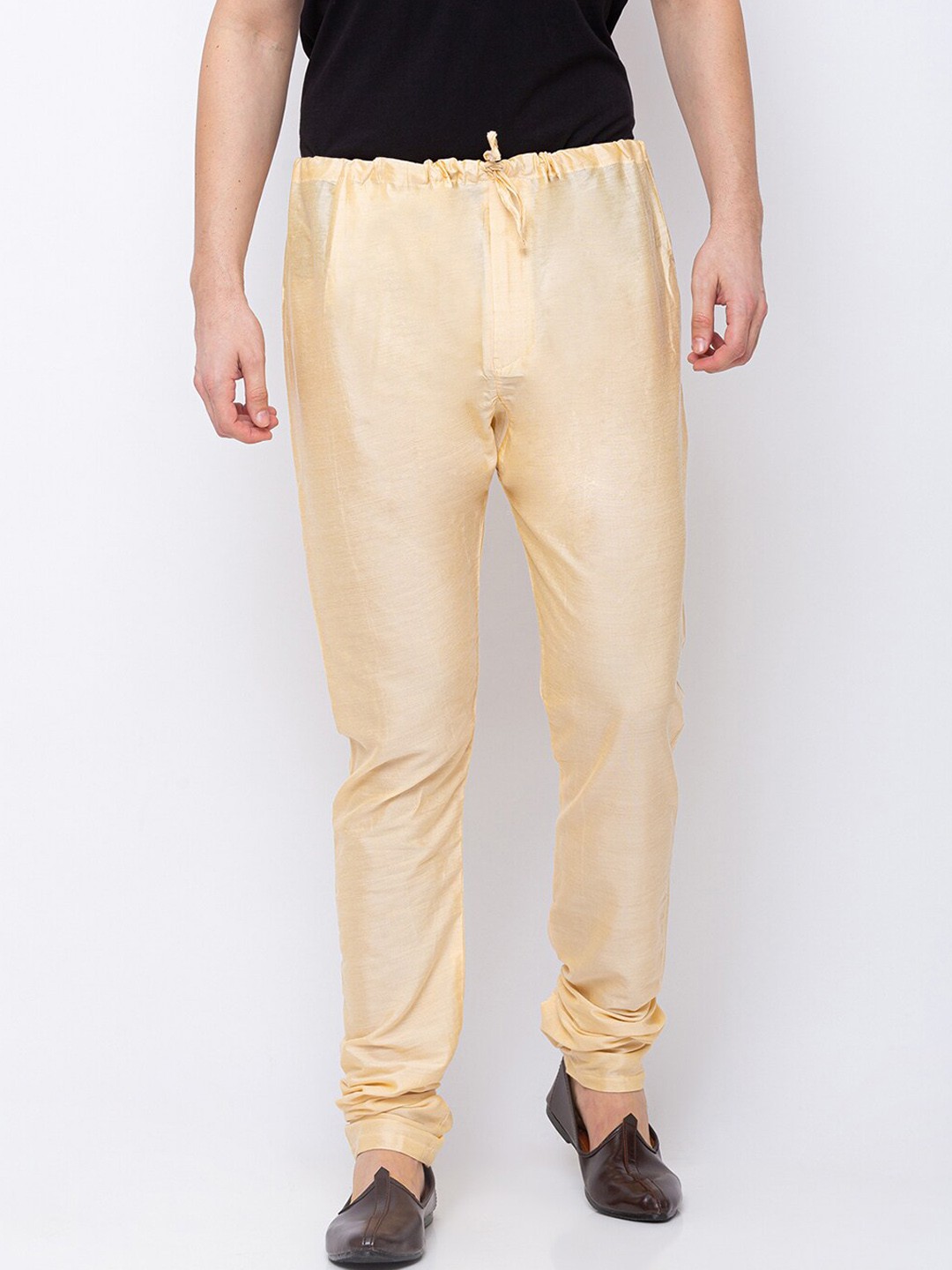 

Ethnicity Men Beige Solid Mid-Rise Churidar