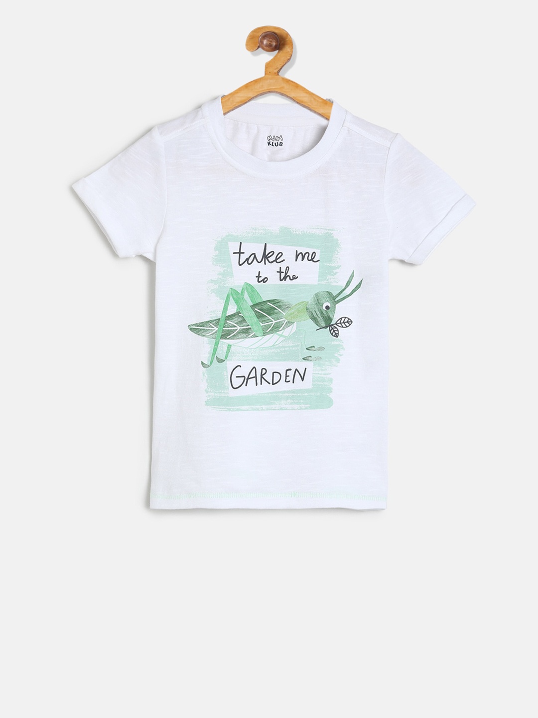 

MINI KLUB Boys White Printed Round Neck T-shirt