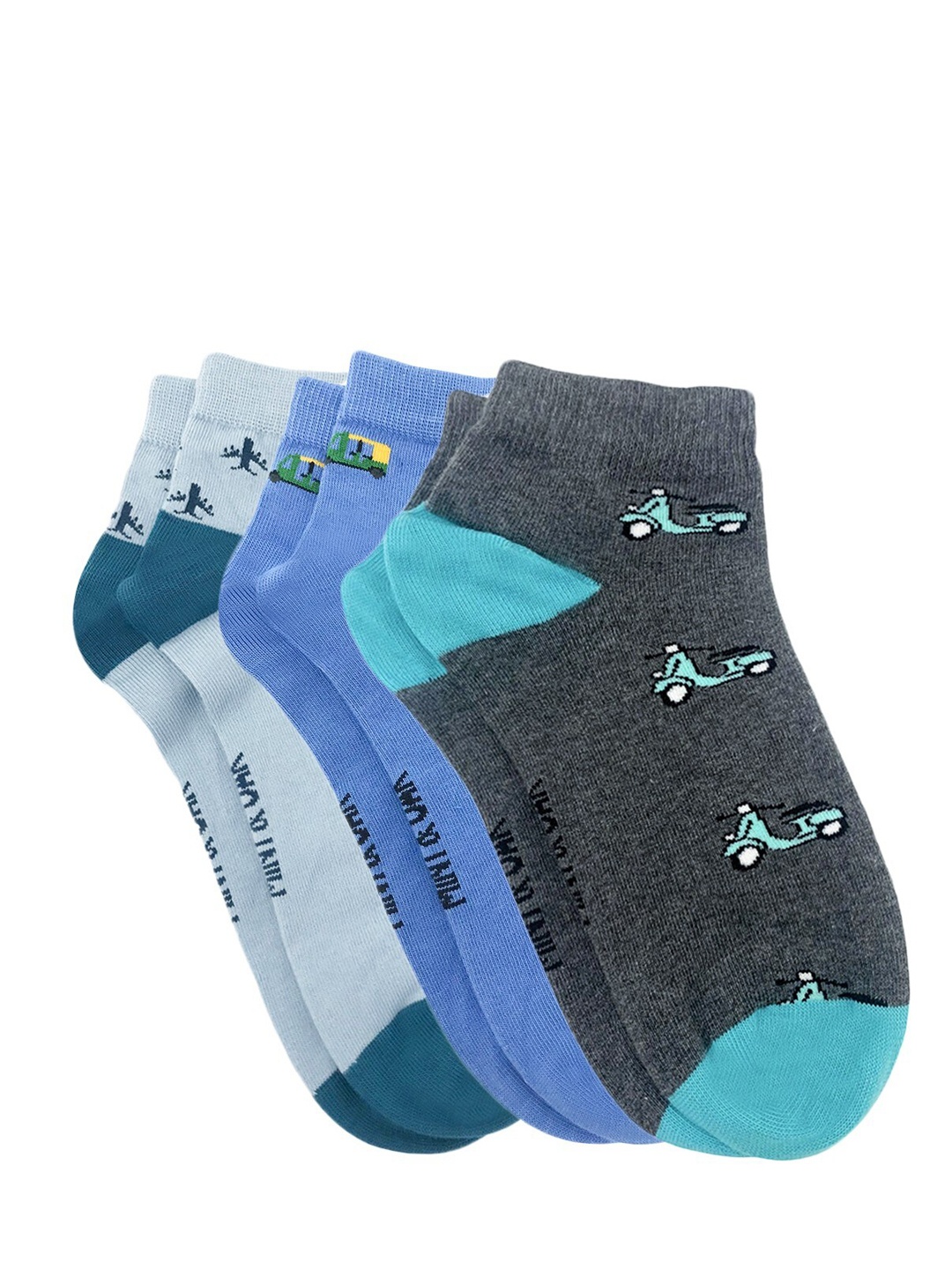 

Mint & Oak Men Pack Of 3 Assorted Ankle-Length Socks