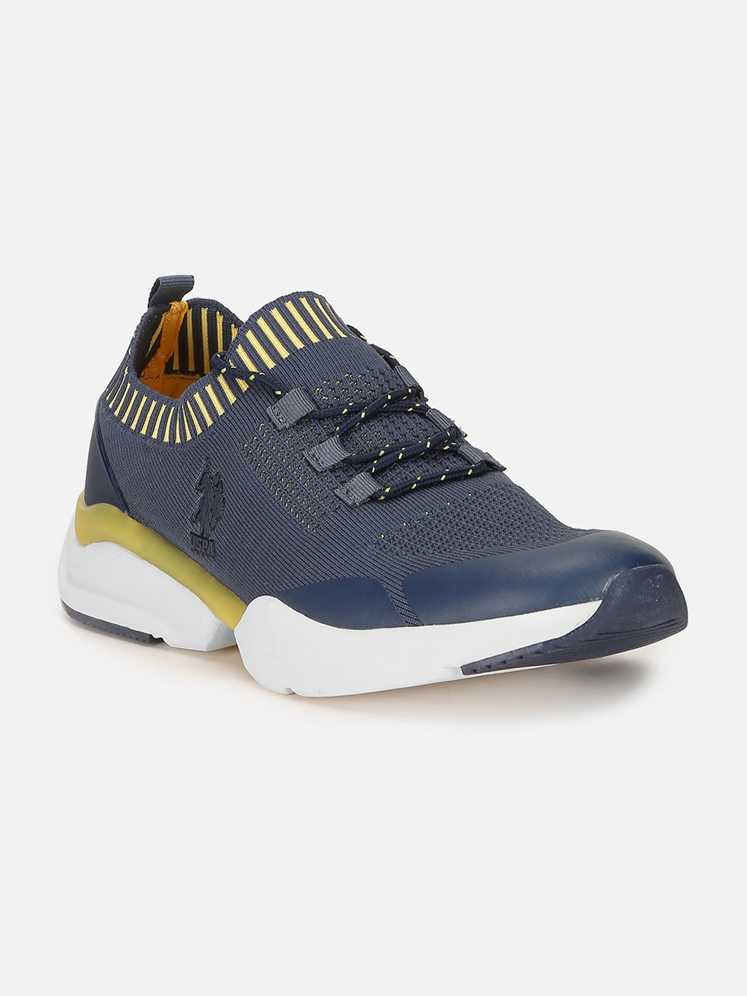 

U.S. Polo Assn. Men Navy Blue & Yellow Walking Shoes