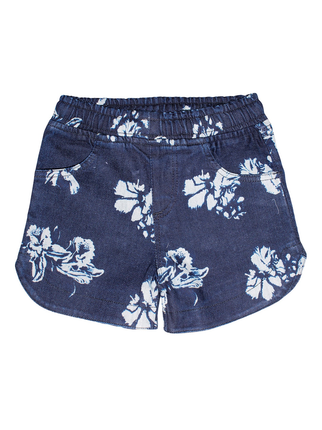 

KiddoPanti Girls Blue Printed Regular Fit Regular Shorts