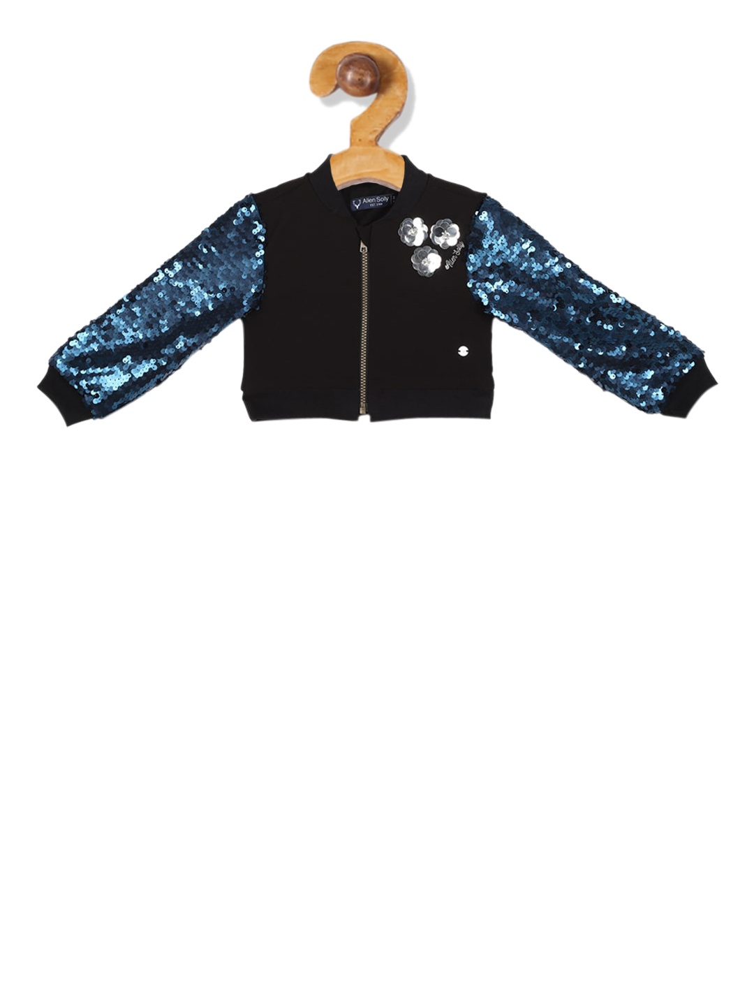 

Allen Solly Junior Girls Black & Blue Colourblocked Bomber