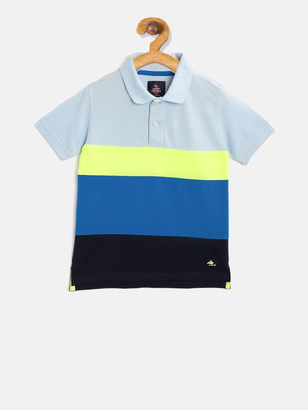 

Cherry Crumble Boys Multicoloured Colourblocked Polo Collar T-shirt, Multi