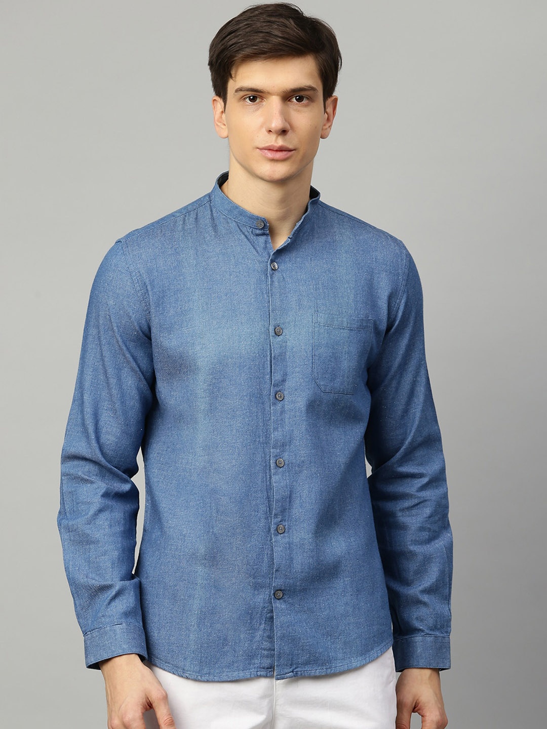 

LINDBERGH Men Blue Regular Fit Solid Formal Shirt