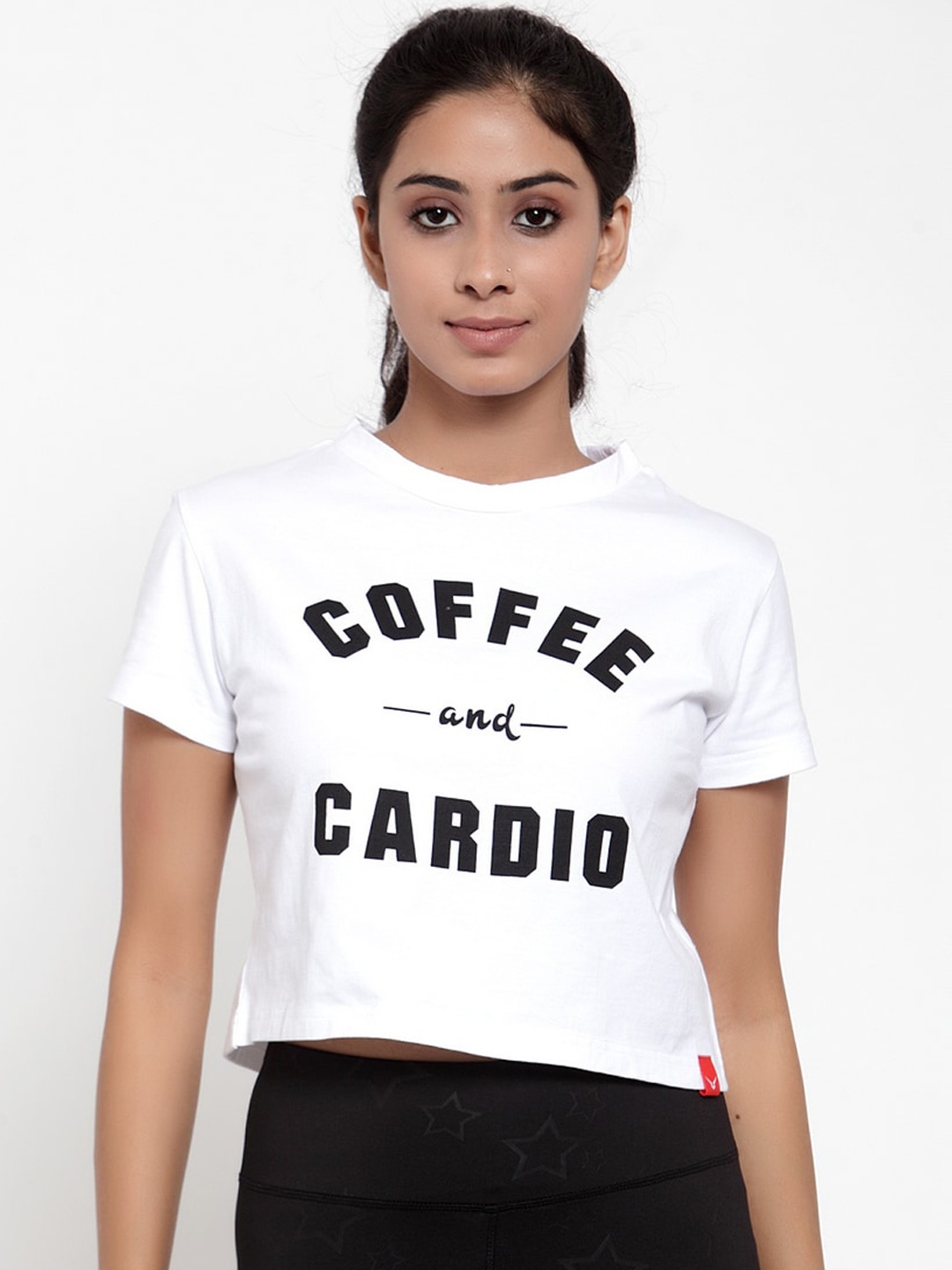 

Invincible Women White Printed Round Neck T-shirt