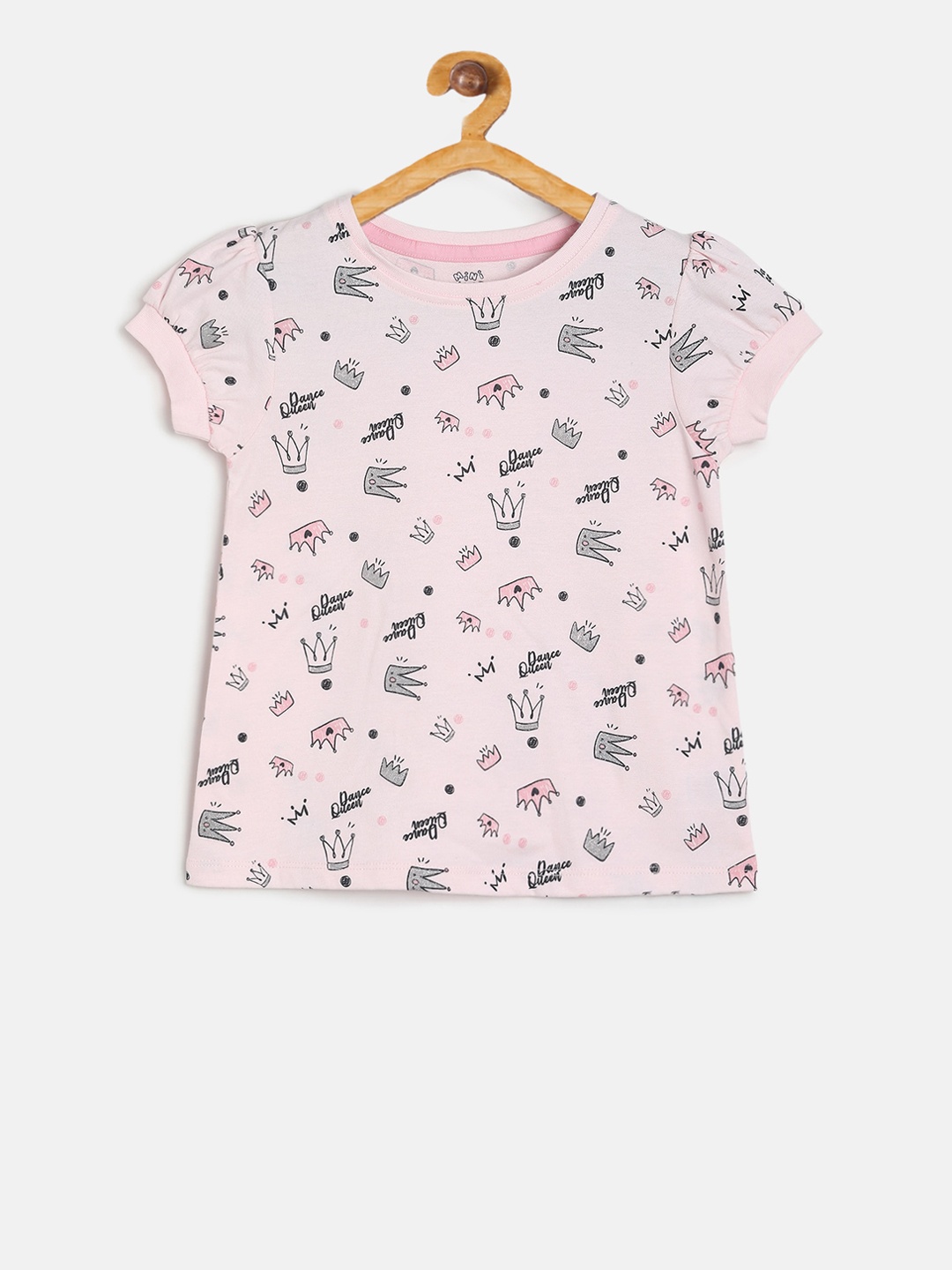 

MINI KLUB Girls Pink Printed Pure Cotton Top