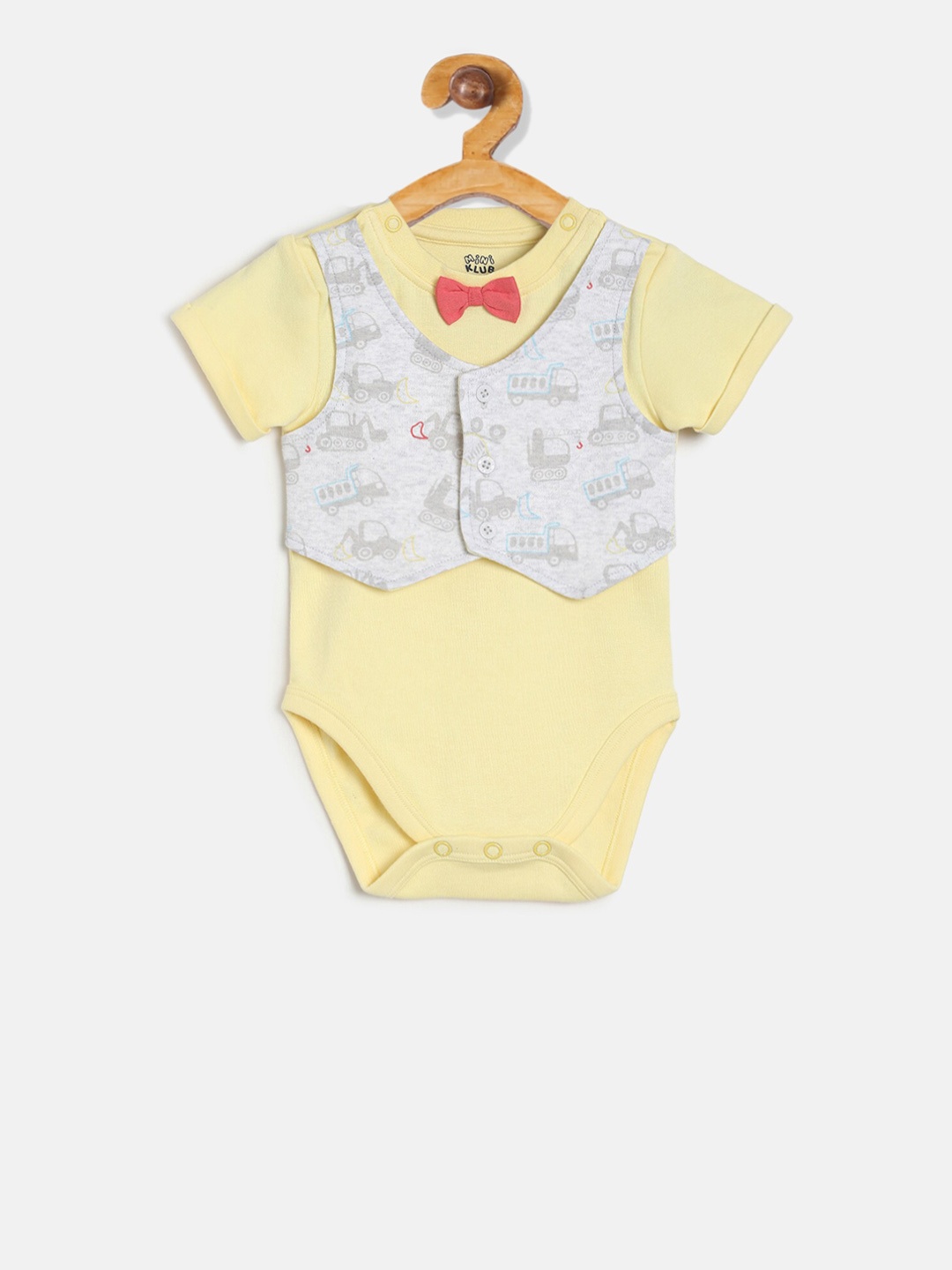

MINI KLUB Infant Boys Yellow & Grey Printed co-ords