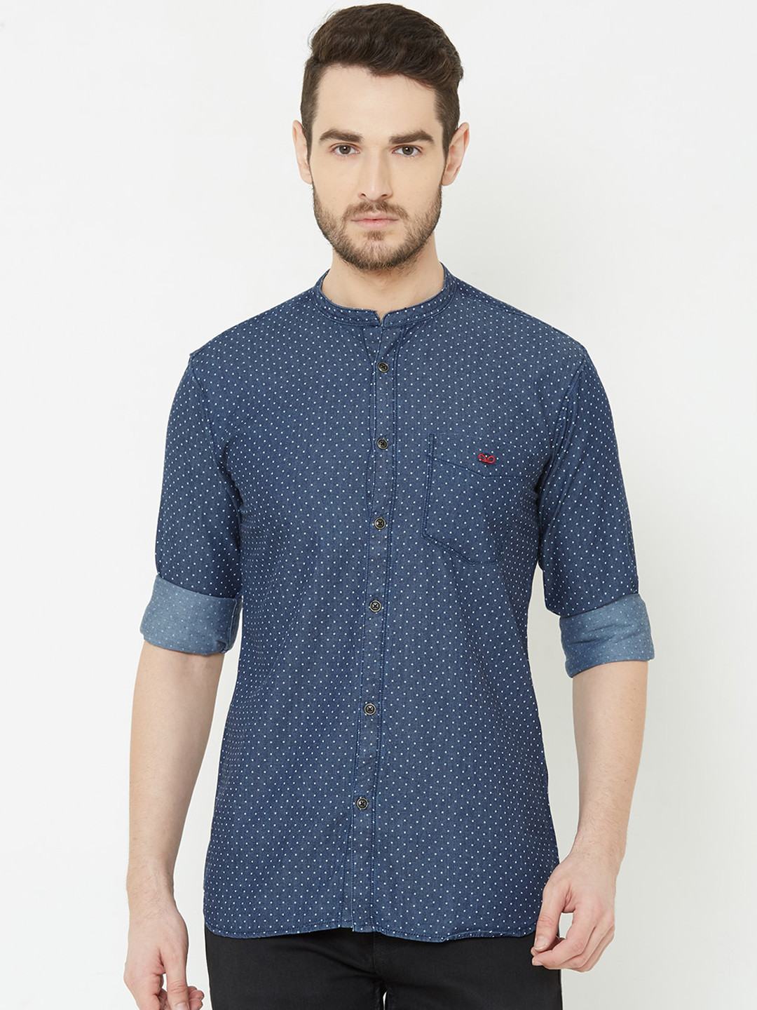 

Donzell Men Blue Comfort Regular Fit Printed Casual Shirt