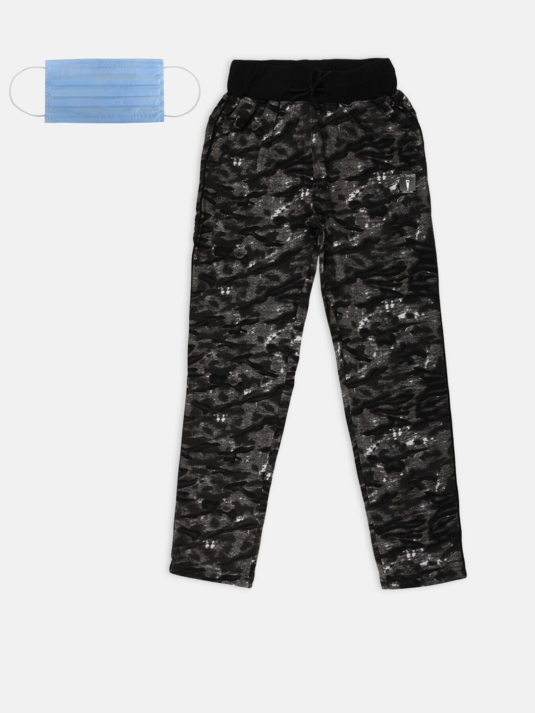 

Lil Tomatoes Boys Black Grey Camouflage Printed Track Pants