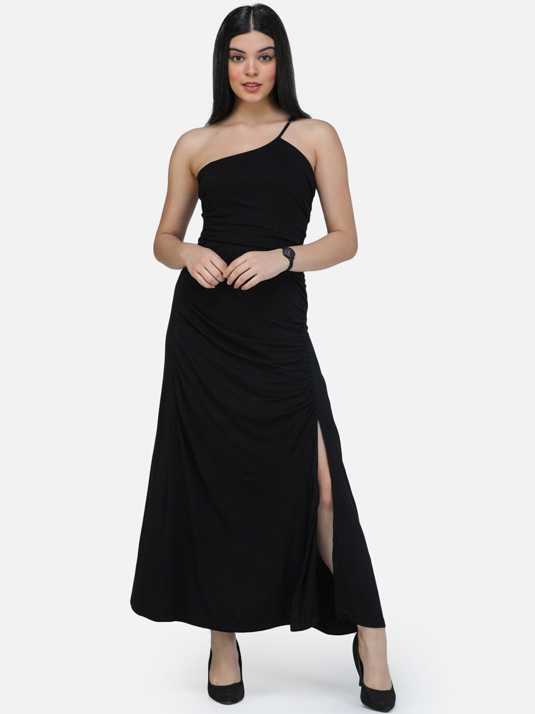 

SCORPIUS Women Black Solid Maxi Dress