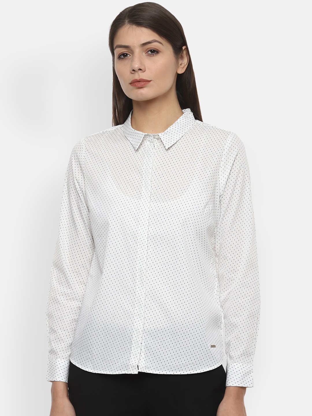 

Van Heusen Woman Women White Regular Fit Printed Casual Shirt