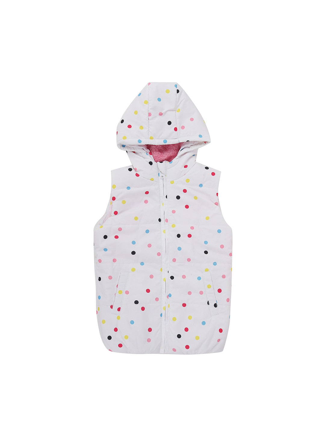 

Pantaloons Junior Girls White Printed Hooded Padded Jacket