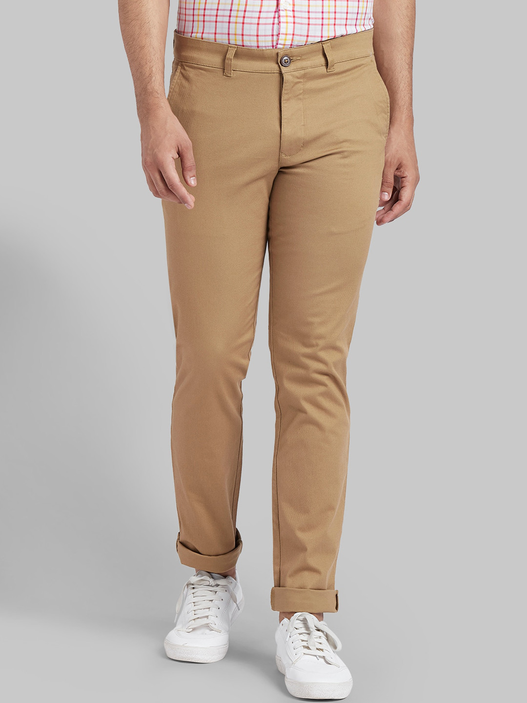

Parx Men Khaki Tapered Fit Cotton Trousers
