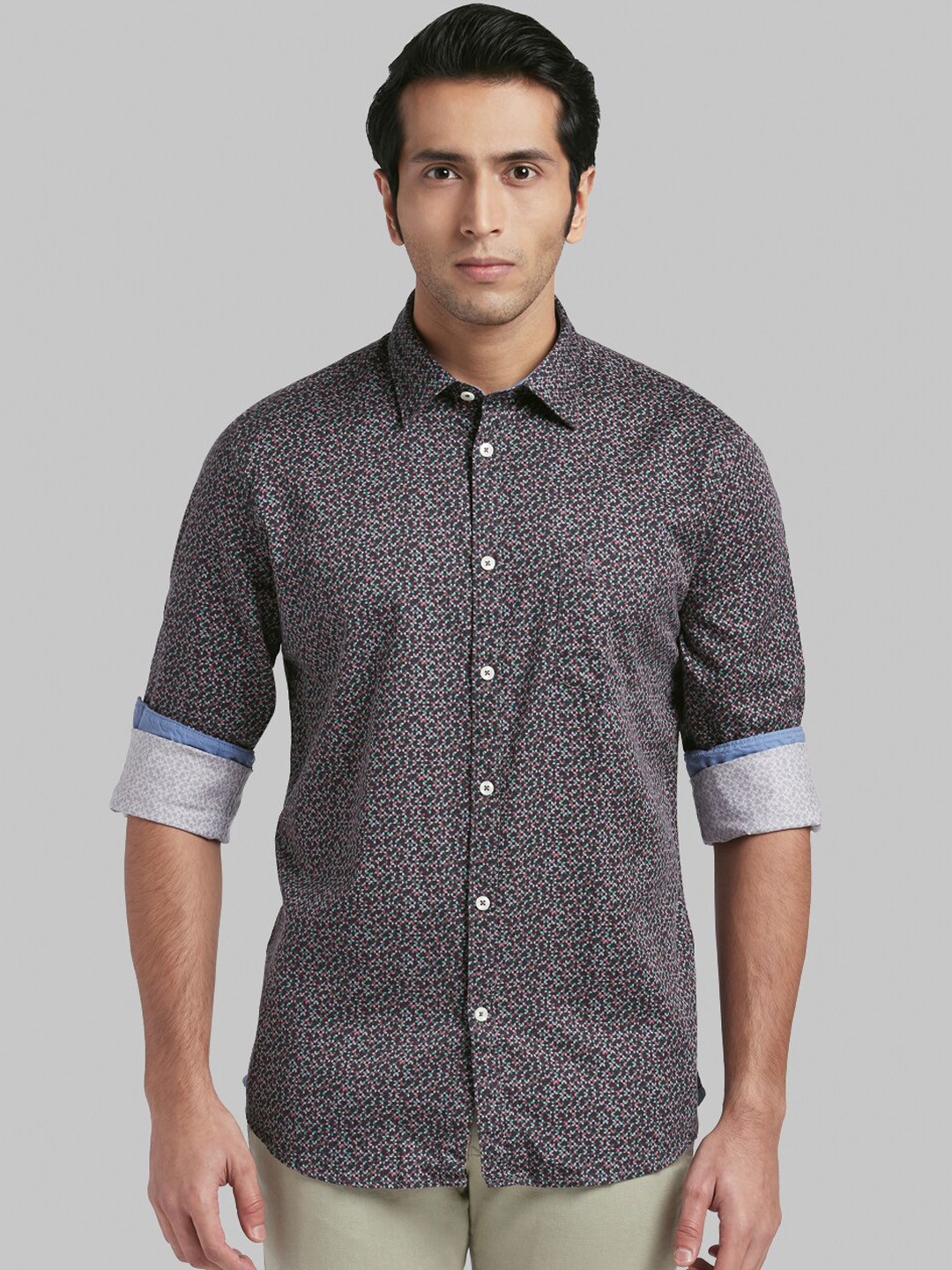 

Parx Men Brown & Red Slim Fit Printed Casual Shirt